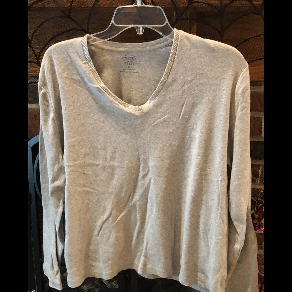 Talbots Sparkle trimmed long-sleeved top